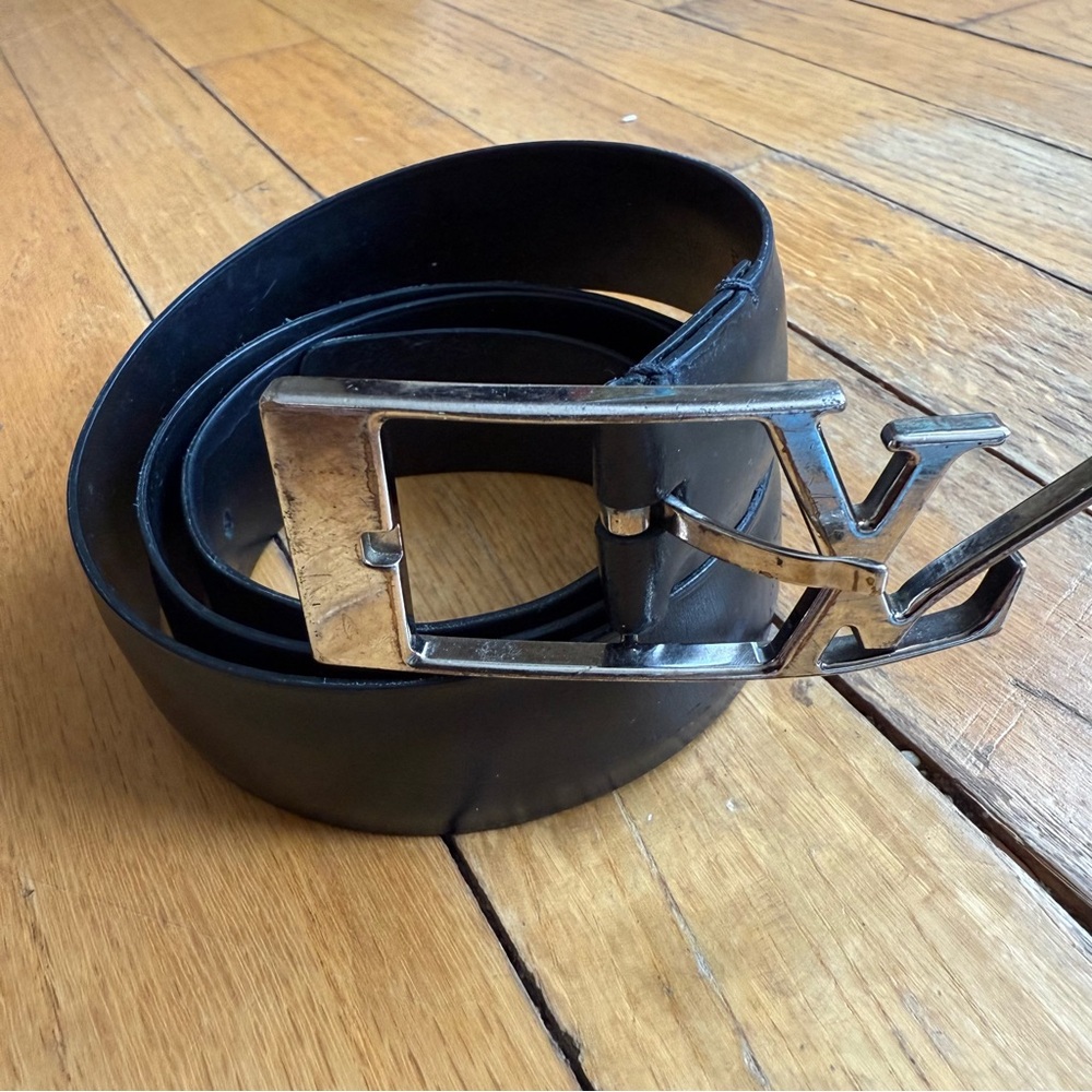 Louis Vuitton Black Leather Silver